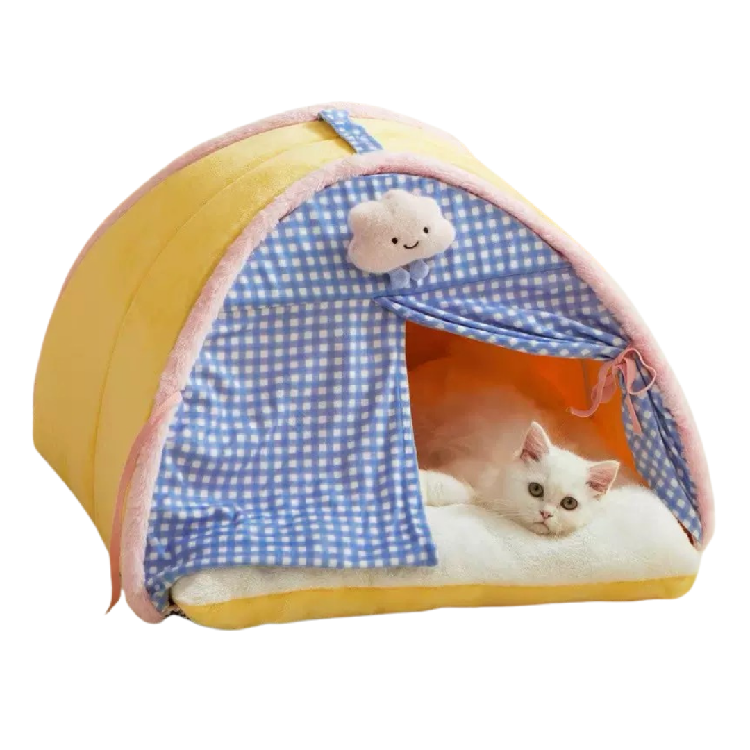 Plaid Curtain Tent Nest