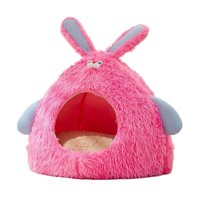 Pink Cartoon Rabbit Pet Bed