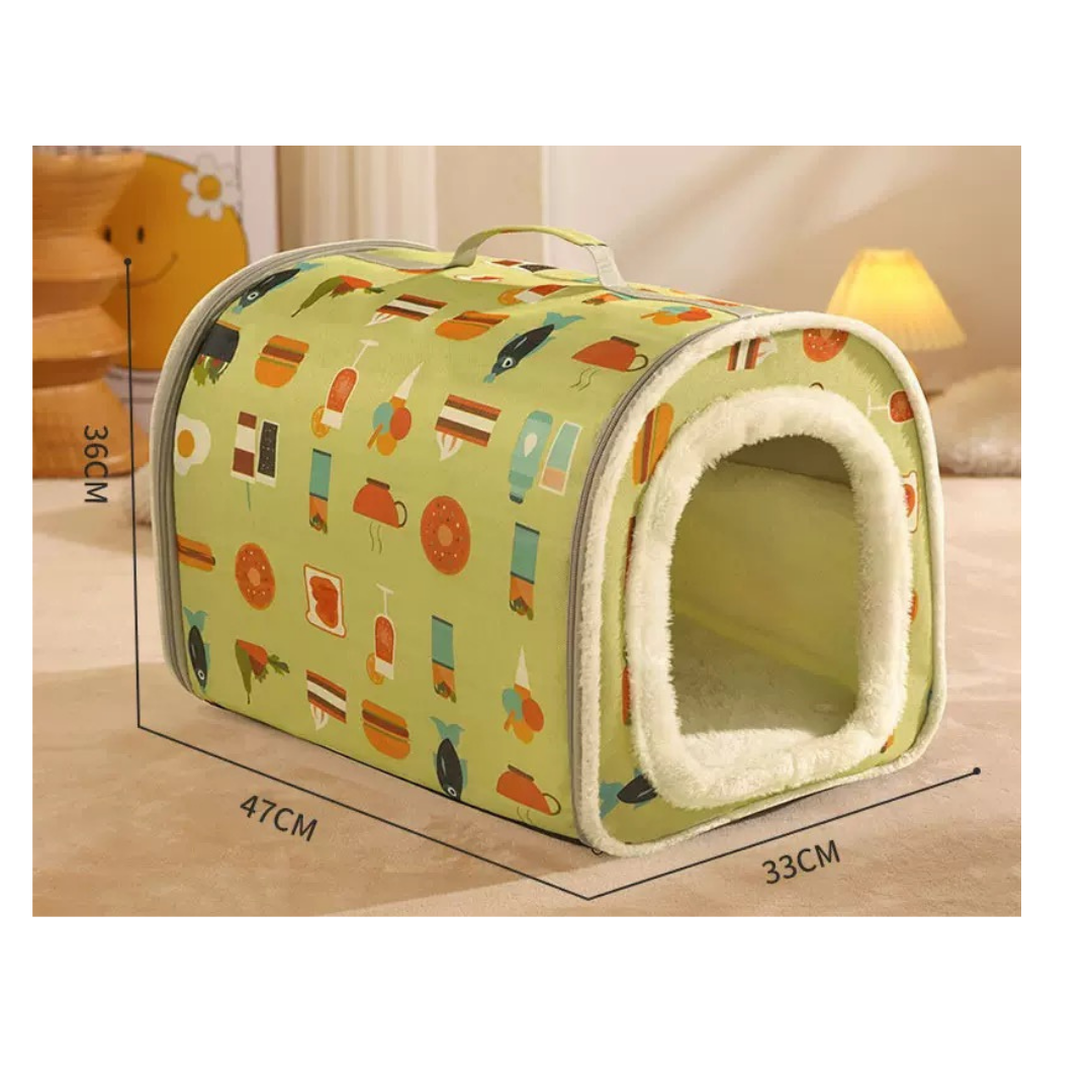 Hoopet Pet Plush Tent Cat House (Mint Green) – Cozy Cave Bed for Cats &amp; Small Dogs