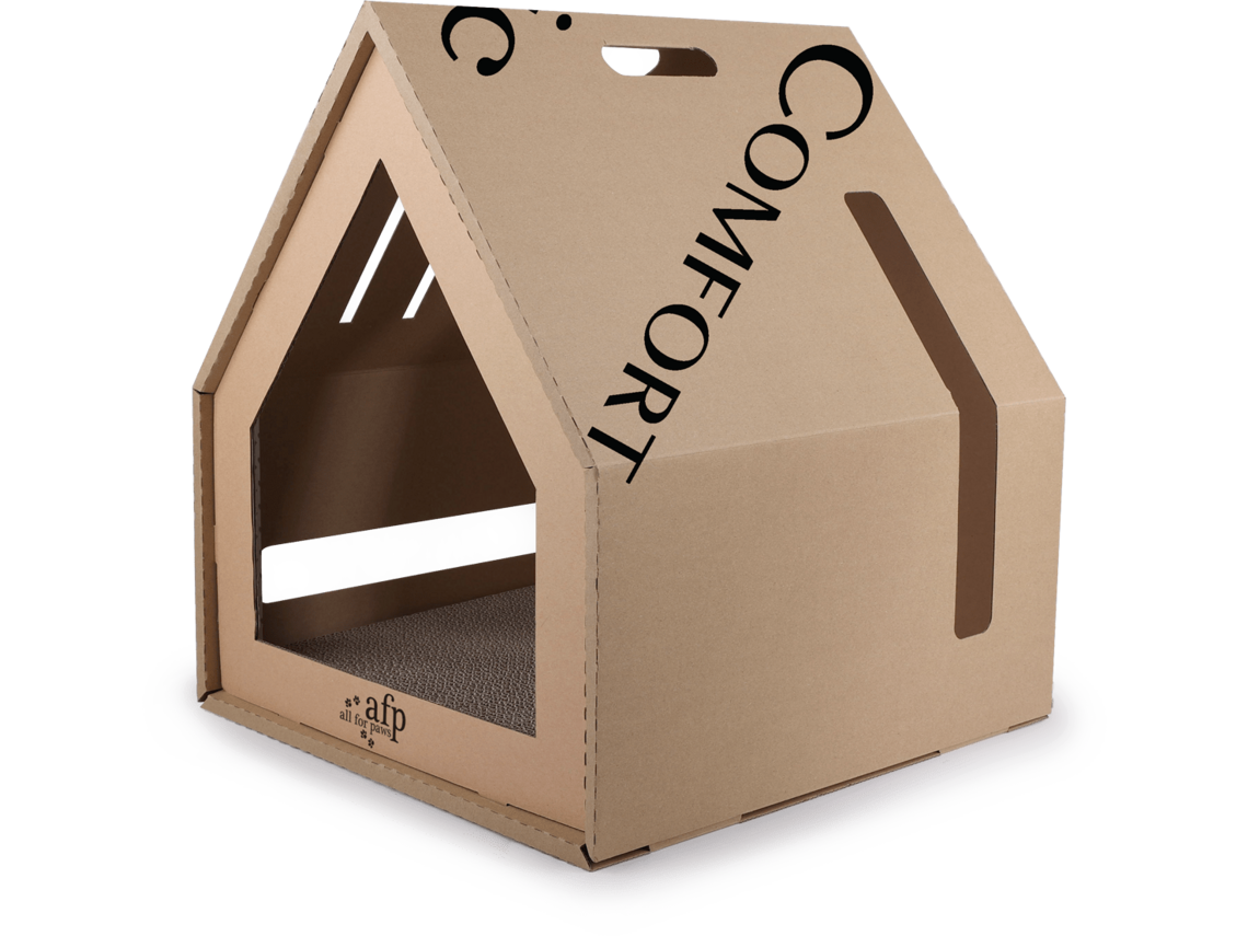 Afb Classic Comfort - Home Sweet Home Cardboard Hideaway Scratcher