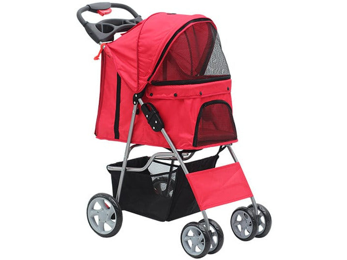 Pawise Pet Stroller With 4 Wheels-Red 68X46X100Cm