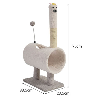 Cute Cat Tunnel Plush Climbing Tower Gray