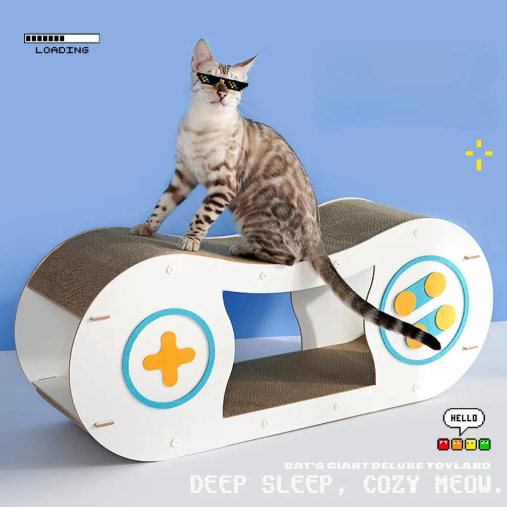 Modern Game Controller White Cat Scratcher 87×27.5×35cm