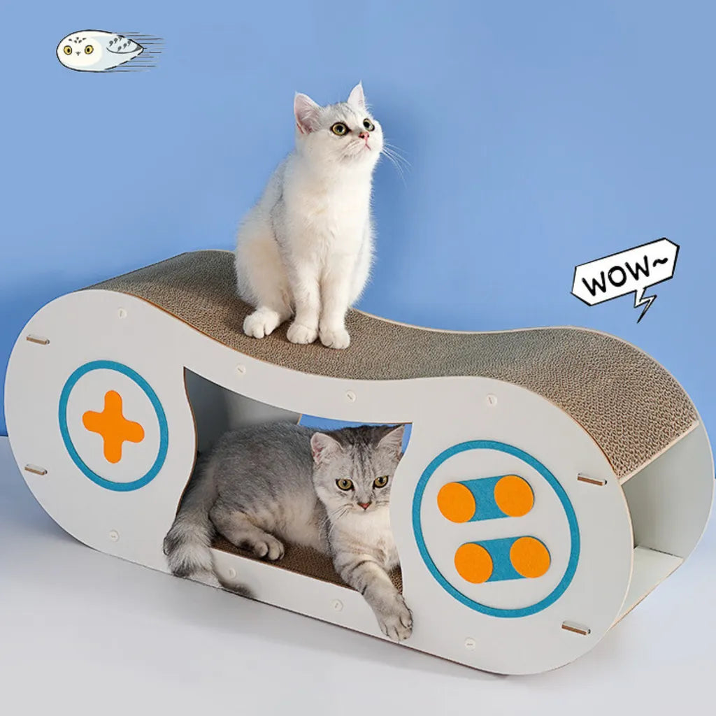 Modern Game Controller White Cat Scratcher 87×27.5×35cm