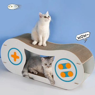 Modern Game Controller White Cat Scratcher 87×27.5×35cm