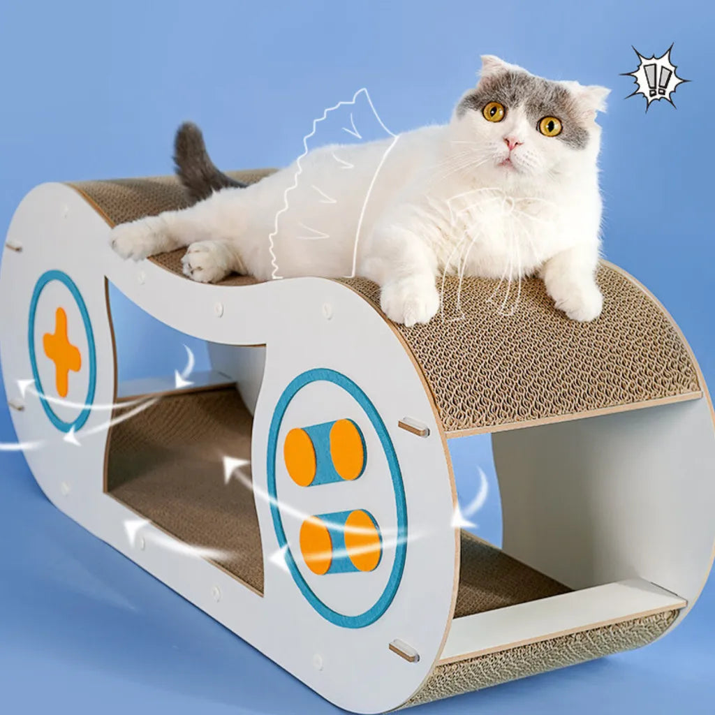 Modern Game Controller White Cat Scratcher 87×27.5×35cm