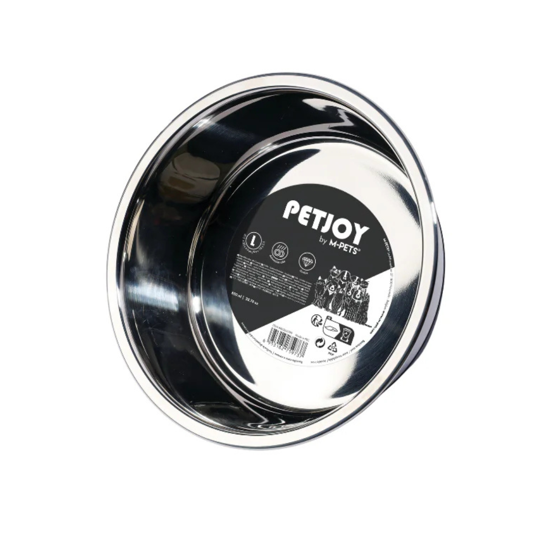 PETJOY CatFamily Stainless Bowl L - Black & White 1650 ml