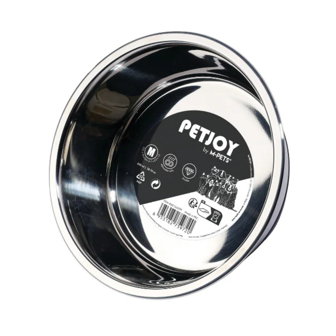 PETJOY DogFamily Stainless Bowl M - Black & White 850 ml