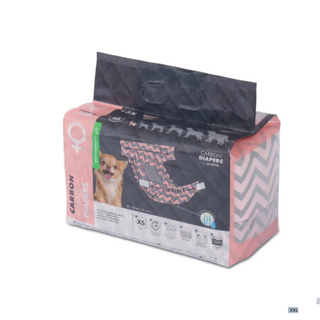 CARBON DIAPERS - Female Dog - (XS) - 15 pcs