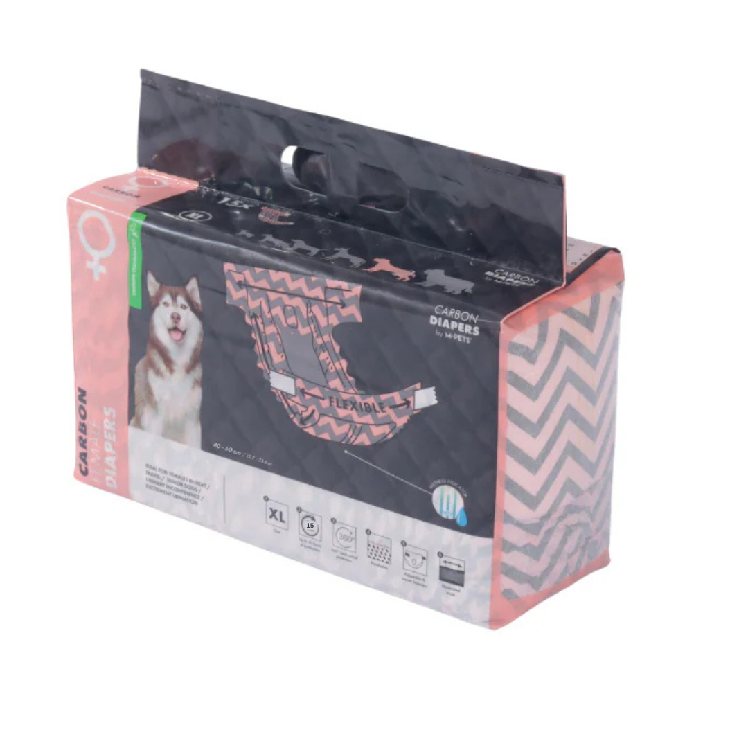 CARBON DIAPERS - Female Dog - (XL) - 15 pcs