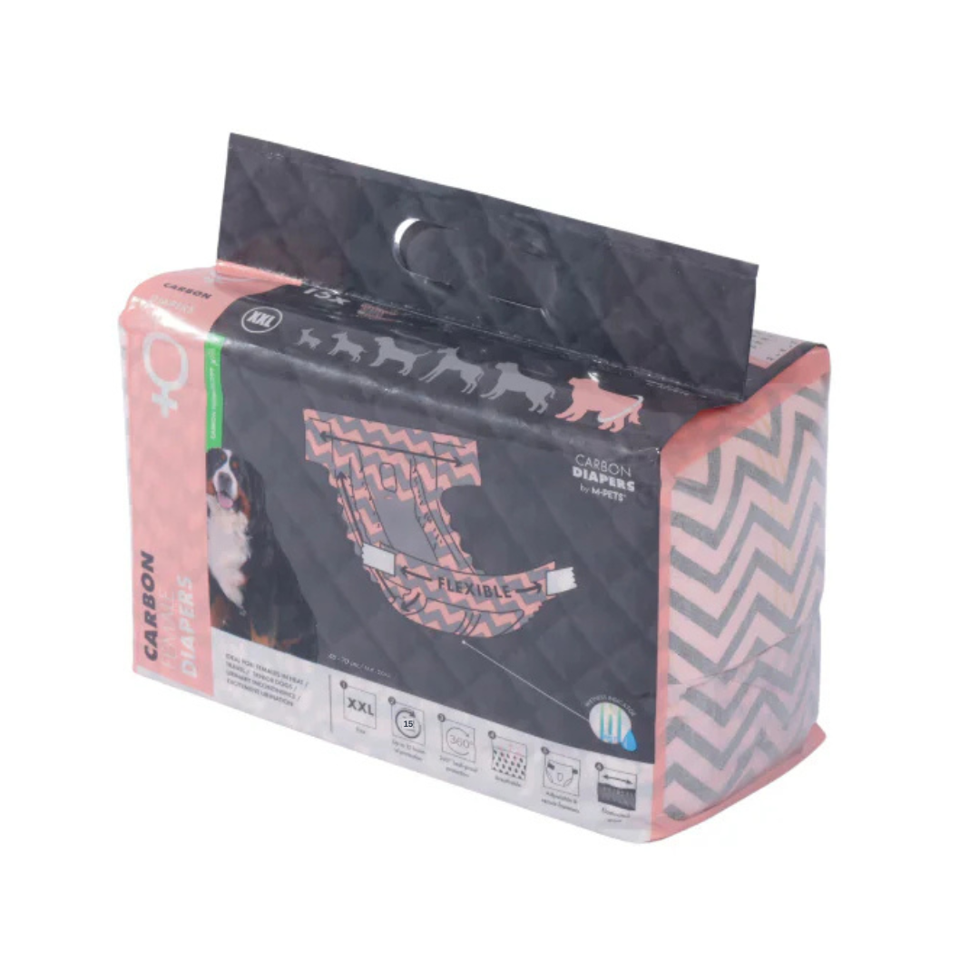 CARBON DIAPERS - Female Dog - (XXL) - 15 pcs