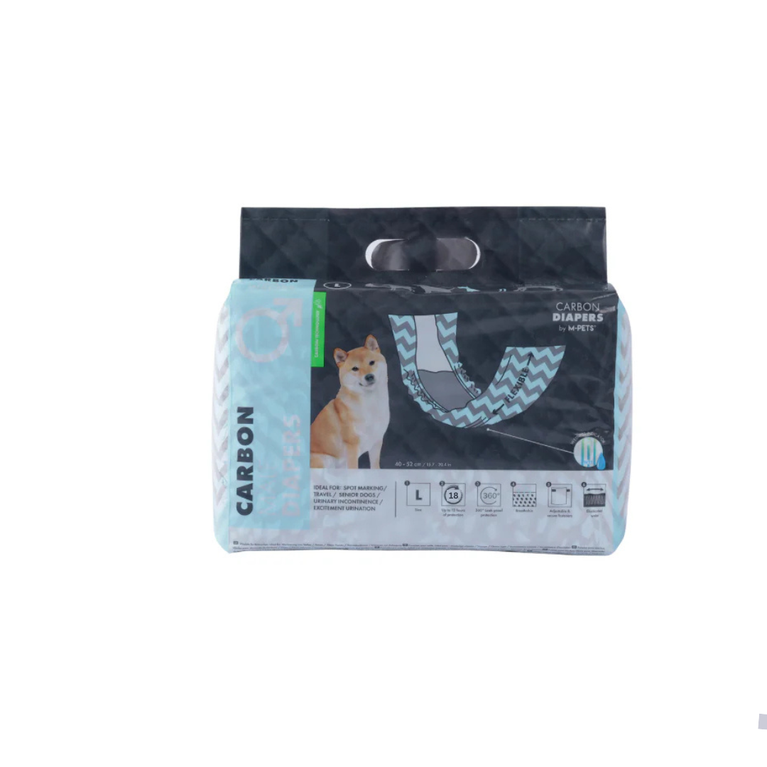 CARBON DIAPERS - Male Dog - (L) - 18 pcs