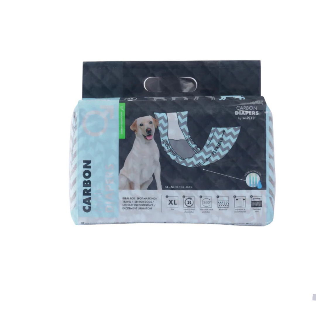 CARBON DIAPERS - Male Dog - (XL) - 18 pcs