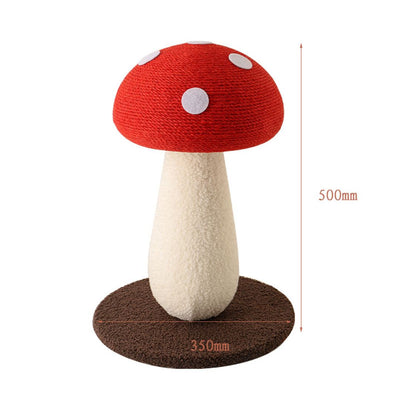 Mushroom Cat Scratching Post with Colorful Sisal Rope – Compact Indoor Cat Scratcher