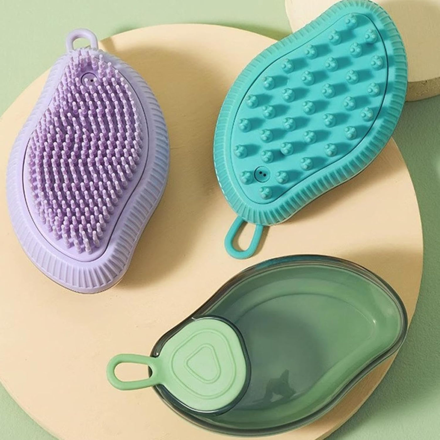 Pets Mango Shaped Bath Brush Blue