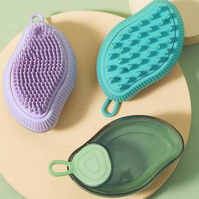 Pets Mango Shaped Bath Brush Blue