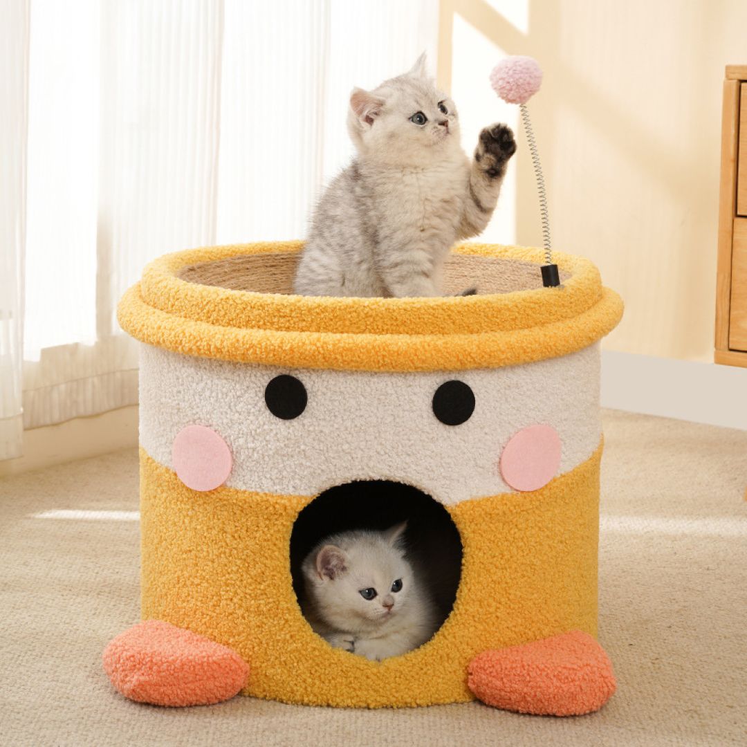 Happy Cat Hideaway & Toy yellow 43*32.5cm