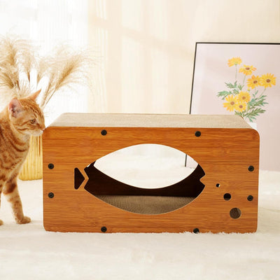 Cardboard  cat Scratch & Sleep House 55*29*28cm