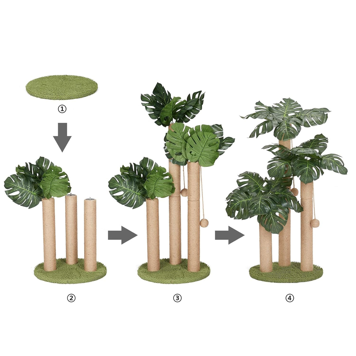 Multi-Height Palm Tree Cat Scratcher