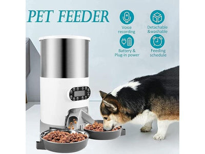 4.5L Stainless Steel Double Meal Automatic Feeder