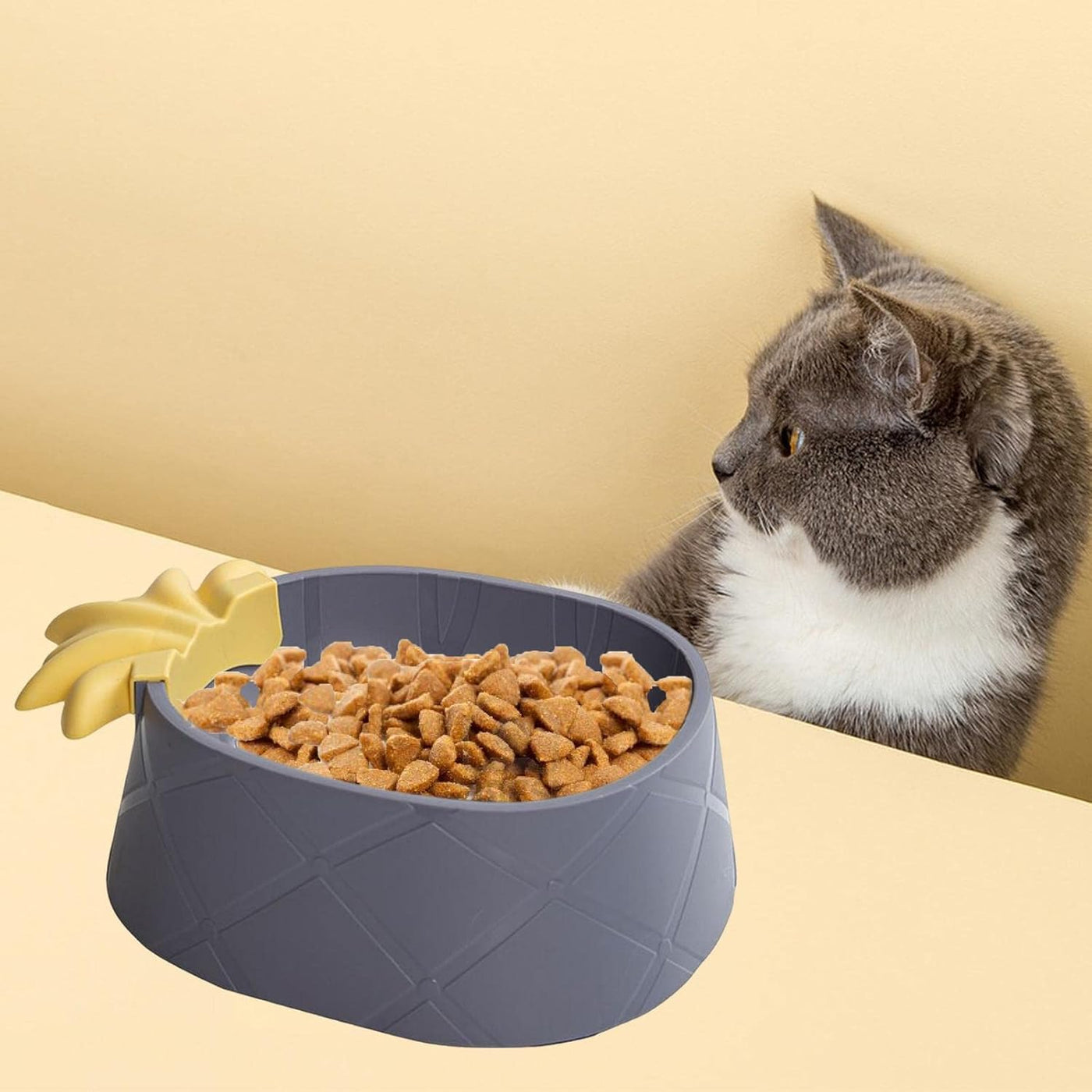 Pineapple Pet Food Bowl-Grey
