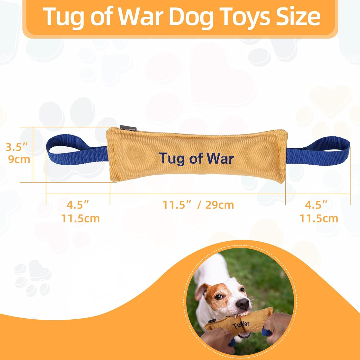 Tug Of War Canvas Dog Toy Yellow 12×40×5.5cm 86G