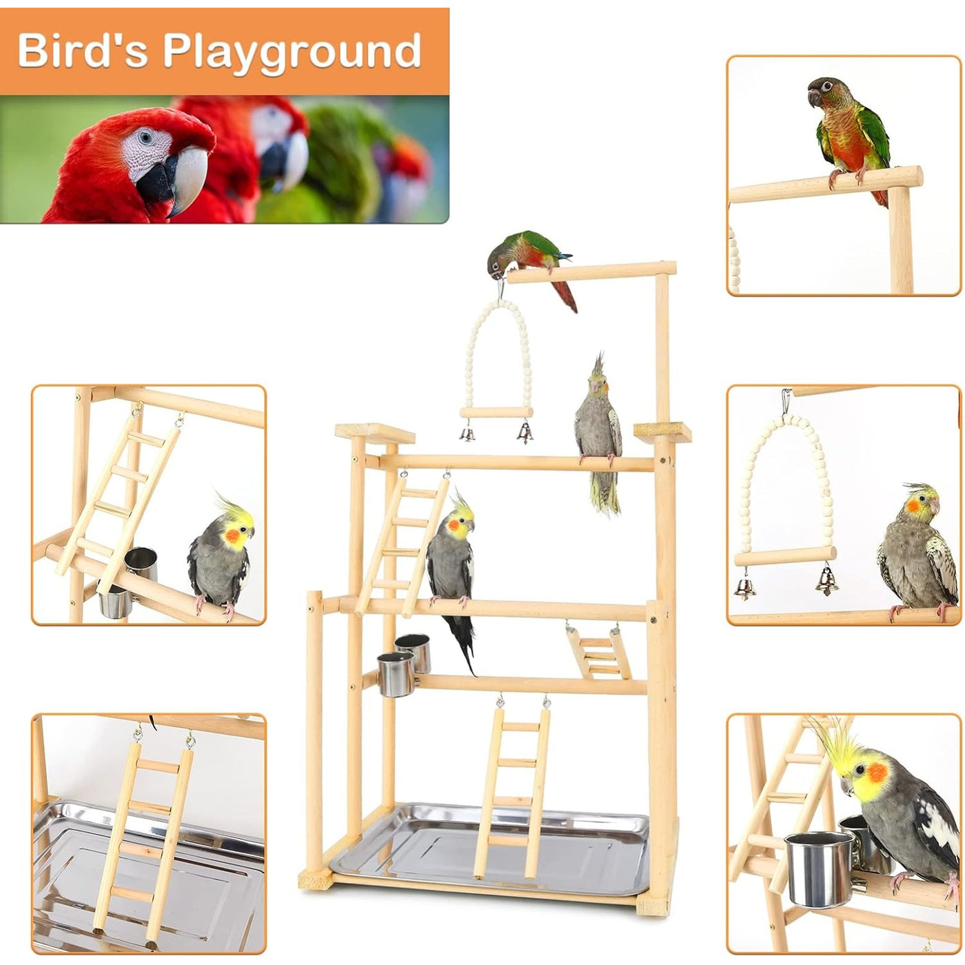 Pets Happy Bird Toy For Wooden Standing 44×31×79cm