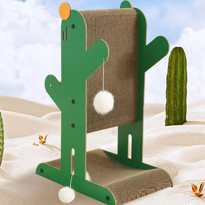 Cactus Shape Cat Scratcher with Ball Toy 29×35×56cm