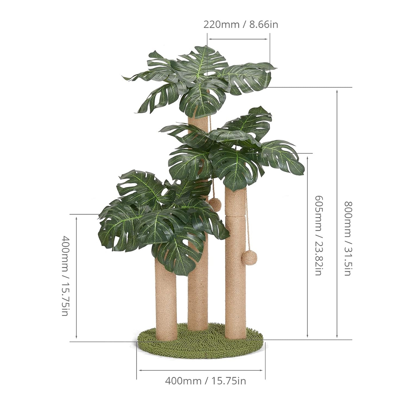 Multi-Height Palm Tree Cat Scratcher