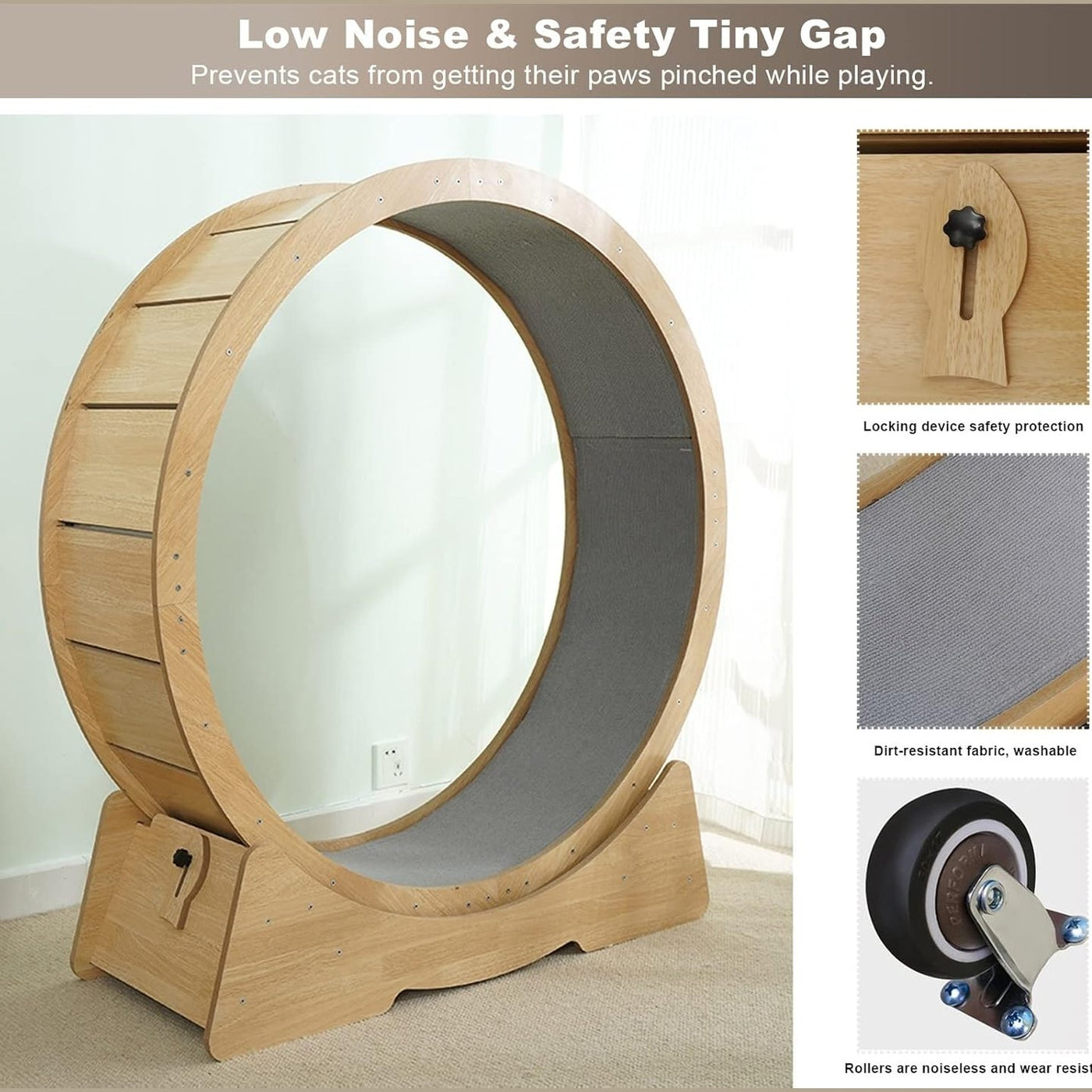 Modern Wooden treadmill Cat Wheel 90*34*94.5cm