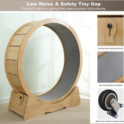 Modern Wooden treadmill Cat Wheel 90*34*94.5cm