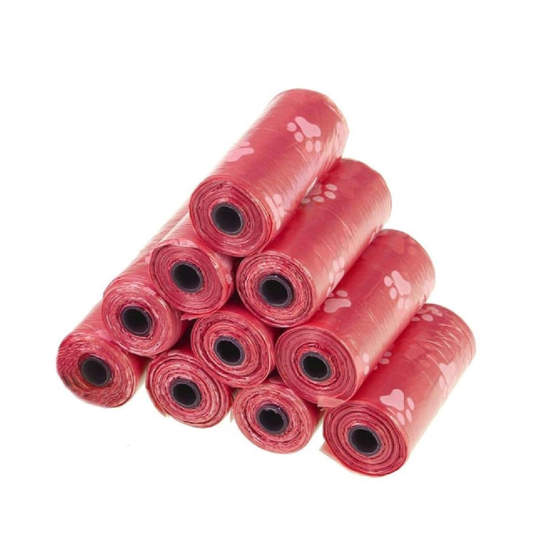 Pet Printed Waste Bag 15Pcs/Roll Big Red