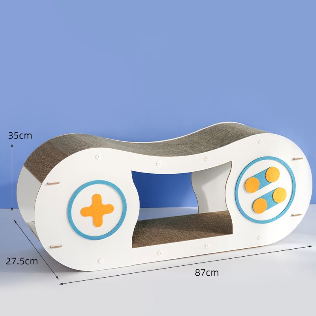 Modern Game Controller White Cat Scratcher 87×27.5×35cm
