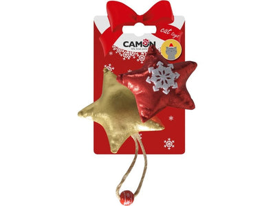 Cat toy- Stars (2p) + Christmas bag(1p), in polyester, approx. 9cm