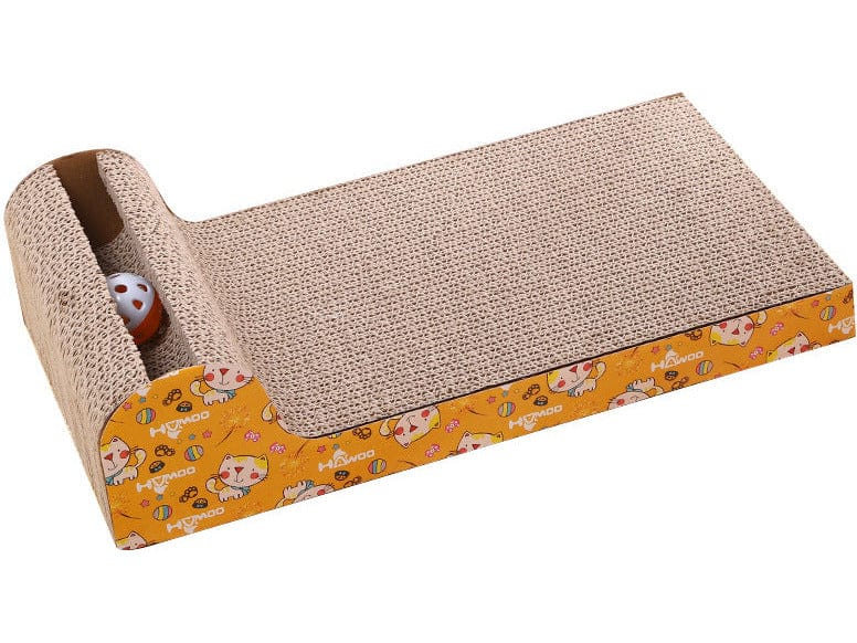 P-shaped mobile bell corrugated cat scratcher