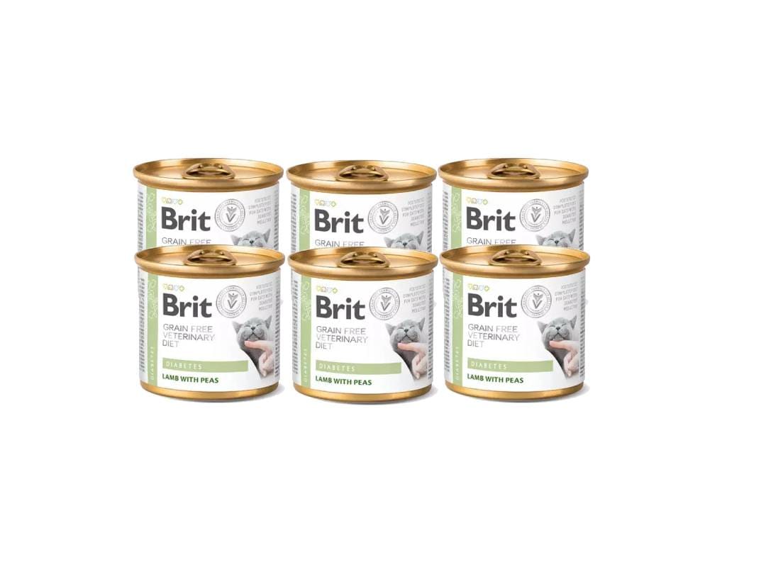 Brit GF Veterinary Diet Cat Cans Diabetes 6x200g