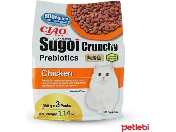 CIAO Sugoi Crunchy Chicken Flavor Plus Prebiotics 1.14kg (380gx3)