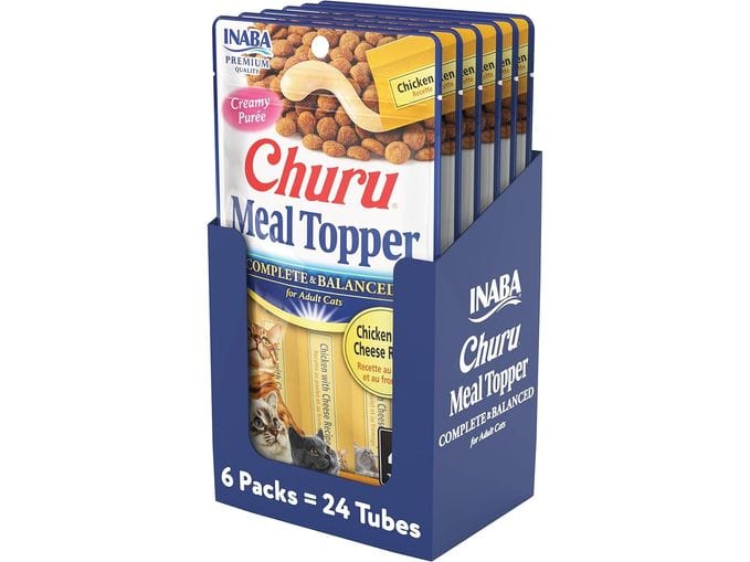 Churu Complete & Balanced for Adult Cats Chicken with Cheese Recipe Pack of 6