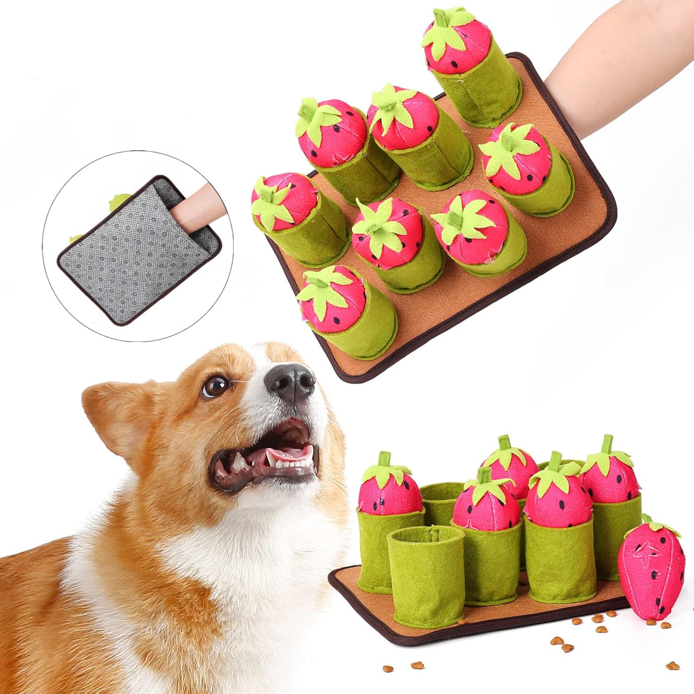 Dog Relief Gods Pet Pluck Strawberry Puzzle Leaky Sniffing Toys 29×21.5×11cm