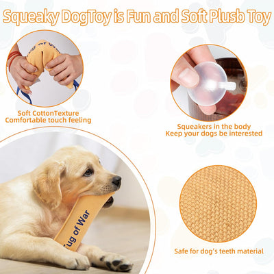 Tug Of War Canvas Dog Toy Yellow 12×40×5.5cm 86G
