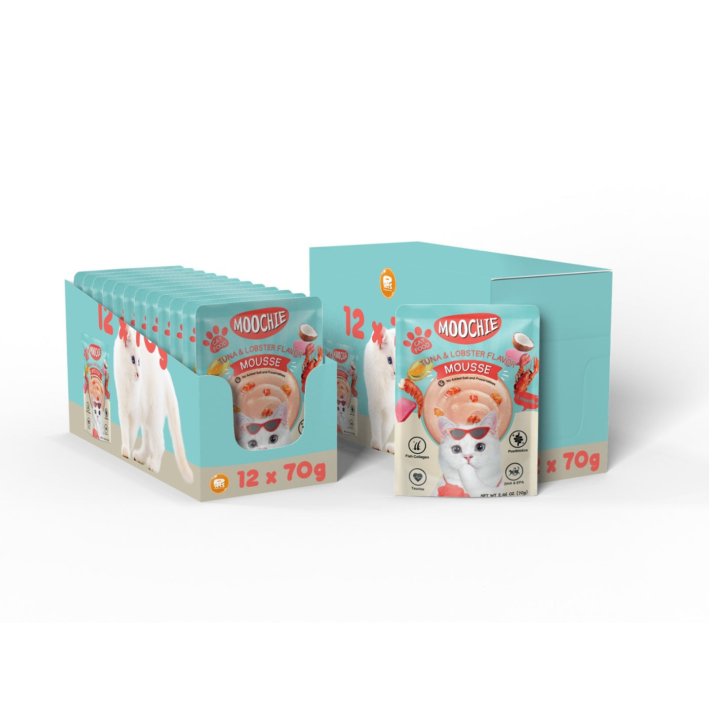 MOOCHIE MOUSSE TUNA & LOBSTER FLAVOR 12X70g