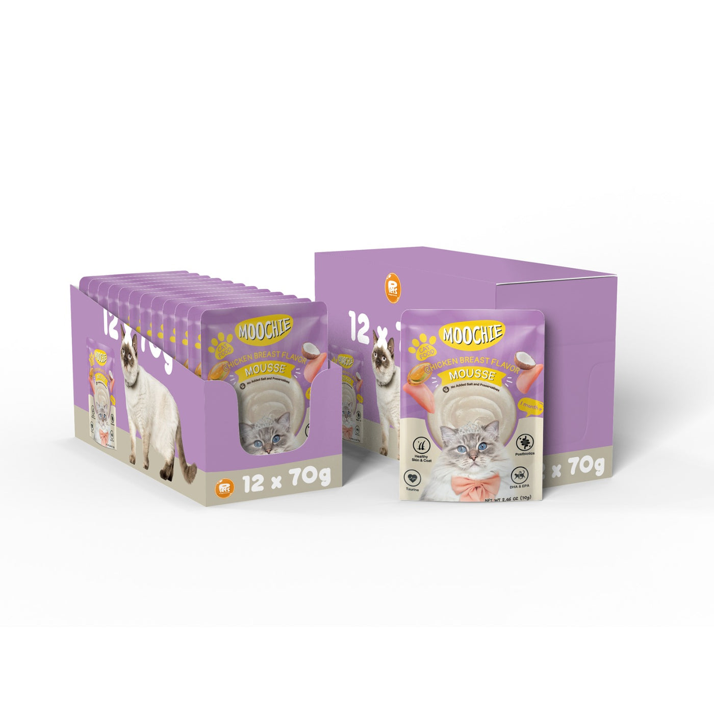 MOOCHIE MOUSSE CHICKEN BREAST FLAVOR 12X70g