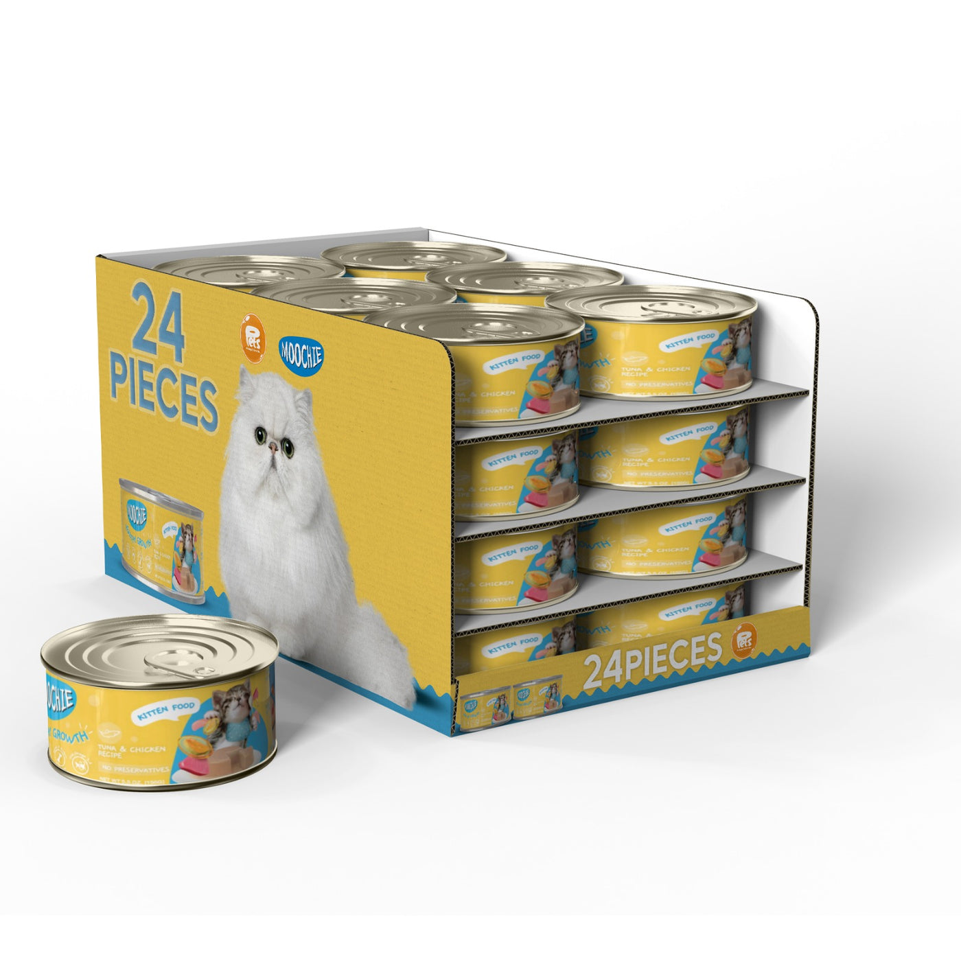 MOOCHIE KITTEN MOUSSE TUNA & CHICKEN RECIPE 24x156g CAN