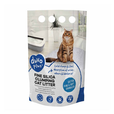 Premium fine Silica Clumping cat litter 0,5-2mm - 5L - 1,9kg white