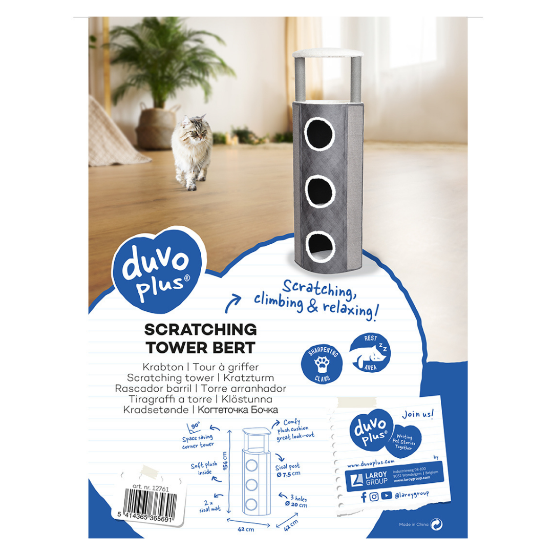 Scratching tower Bert XL - 42x42x154cm grey/white