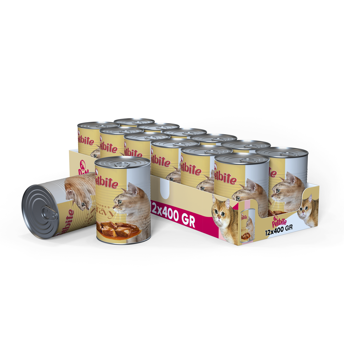 PETBITE ADULT CAT BEEF CHUNK IN JELLY 12x400 GR