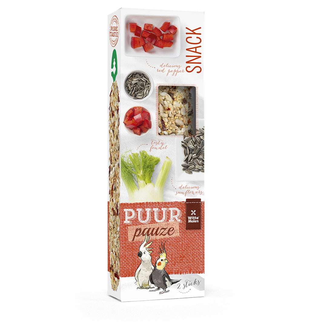 PUUR Pauze Sticks l parakeet fennel & pepper 2st - 140g