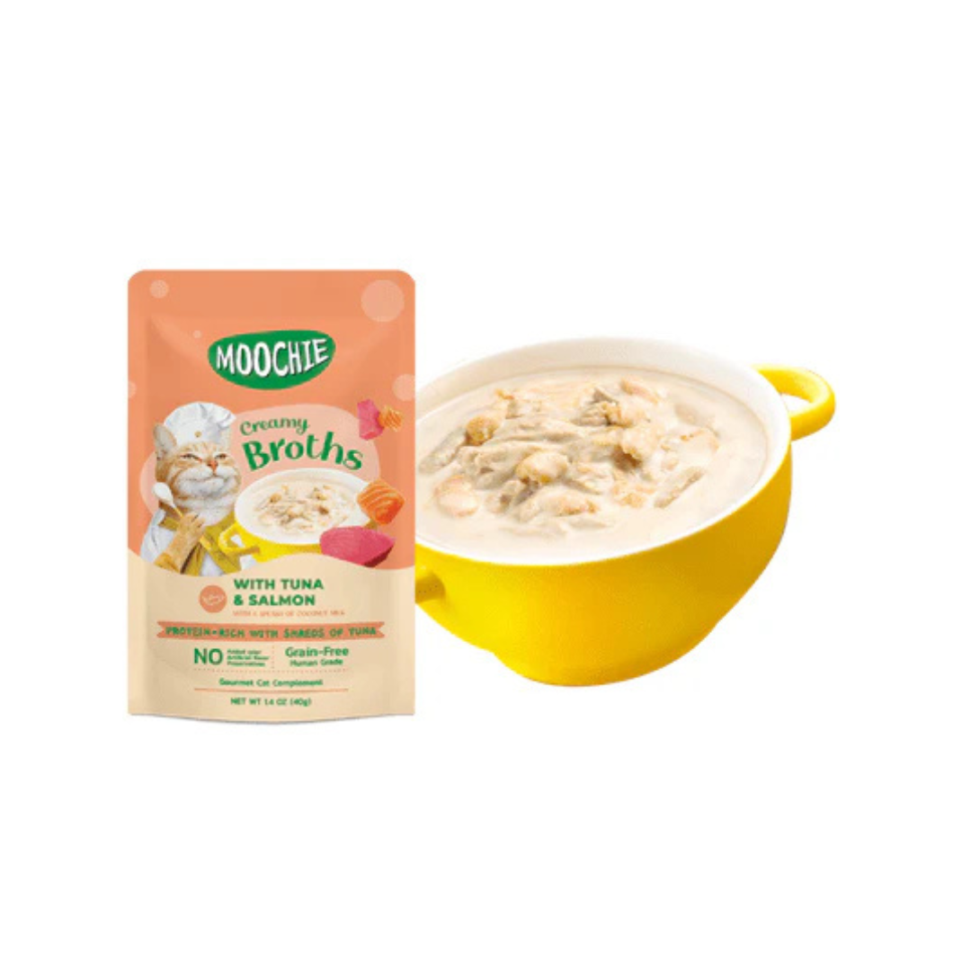 Moochie Broth Tuna & Salmon  40G  Pouch
