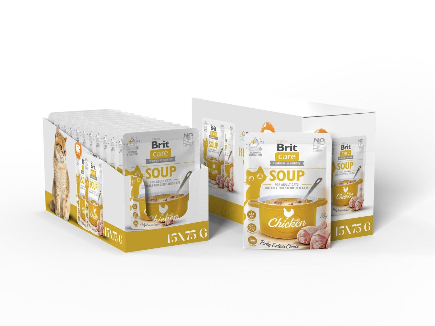 Brit Care Cat Soup with Chicken 15X75 g