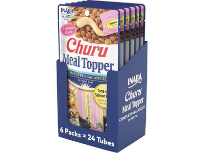 Churu Complete & Balanced for Adult Cats Tuna with Salmon Recipe Meal Topper Pack of 6